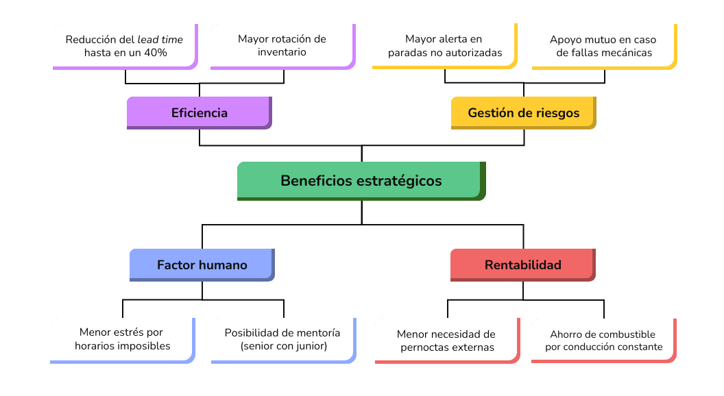 mapa mental de los beneficios de la doble tripulación